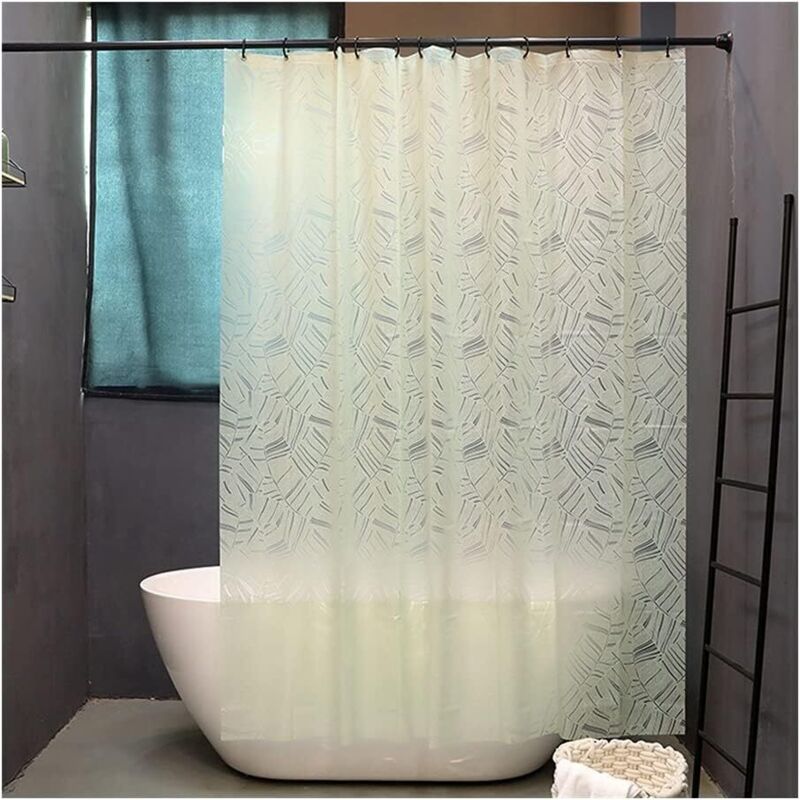 (größe: 150×180 Cm) Transparenter Grüner Duschvorhang, Wasserdichte Eva-duschvorhang-innenauskleidung, Zum Aufhängen An Badezimmertüren