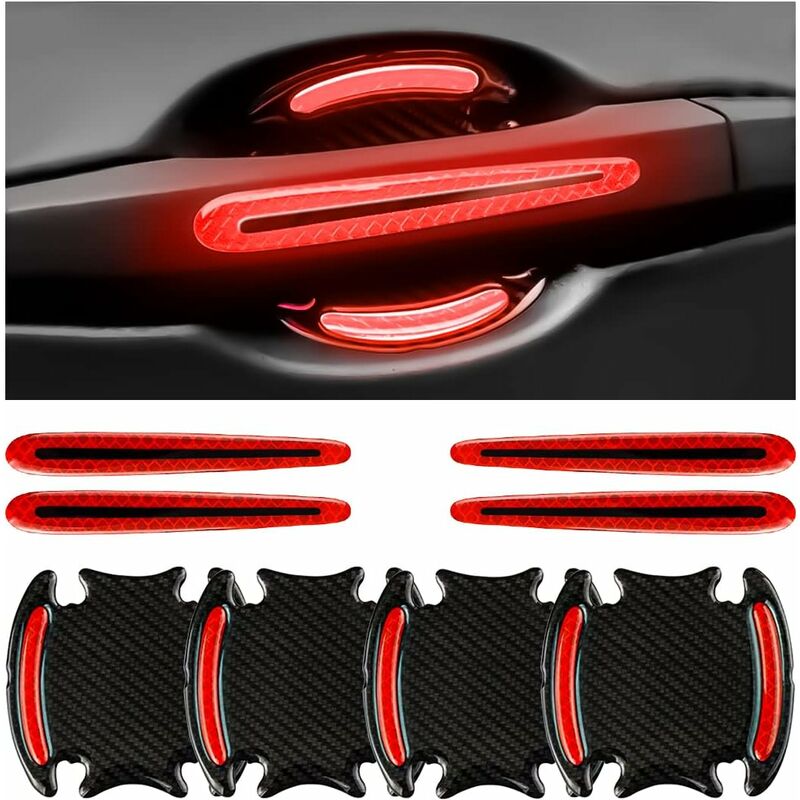 Stück Türgriffschutzfolien Für Autos, Türgriffaufkleber, 3d-türgriffaufkleber (rot)