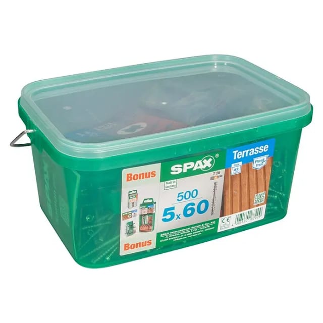 SPAX Schraube Terrassenschraube Bonus Set, (500 St)