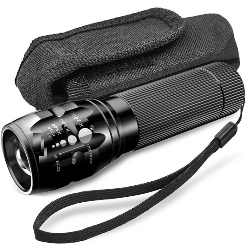 Leistungsstarke Fahrradtaschenlampe, Teleskopfokus, 3-lumen-zoom, Notlampe