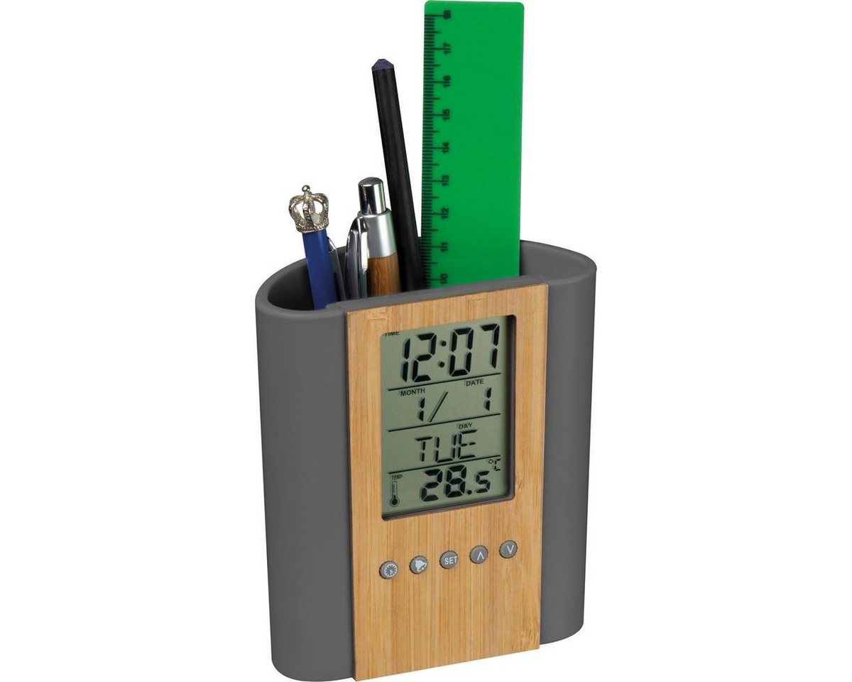 Macma Organizer Stifteköcher mit Uhr, Thermometer, Kalender, Wecker, Timer Bild 2