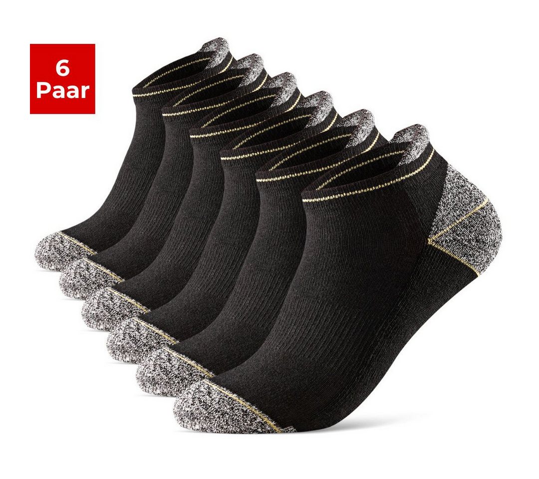 sockenkauf24 Arbeitssocken Herren kurze Socken Sneaker Arbeitssocken atmungsaktiv mit Lasche (6er-Pack) Vollfrottee verstärkte Belastungszonen Bild 5
