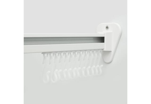 Euroshowers GmbH Duschvorhangstange Profi 90x90cm L-förmiges Duschstangen-Set Weiß aus Aluminium, Wand, Schrauben, Aluminium, Inklusive Deckenhalterung 60 cm,verbindungsstücken und 12 Vorhanghaken