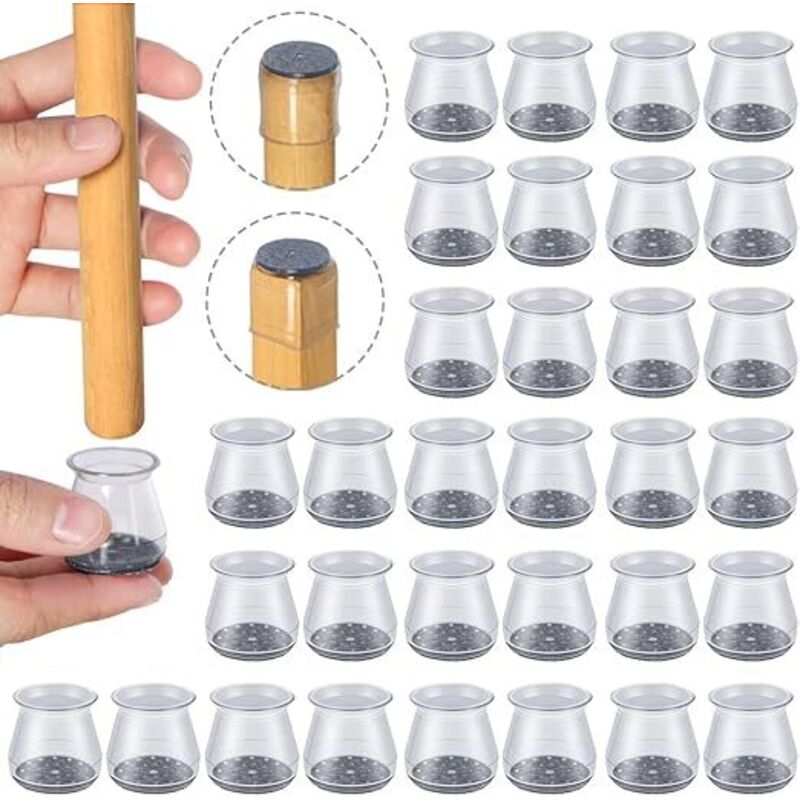 Set Mit 32 Silikon-stuhlbeinschonern – Kleine Größe (23–32 Mm) – Transparente Gleiter Für Hartböden – Geräuschloses Gleiten