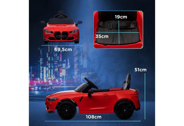 AIYAPLAY Elektro-Kinderauto 12V Kinderauto mit 2,4G-Fernbedienung, MP3, USB, LED-Lichte, Hupe, Belastbarkeit 30 kg, (1-tlg), für Kinder 3-5 Jahre, Schwarz