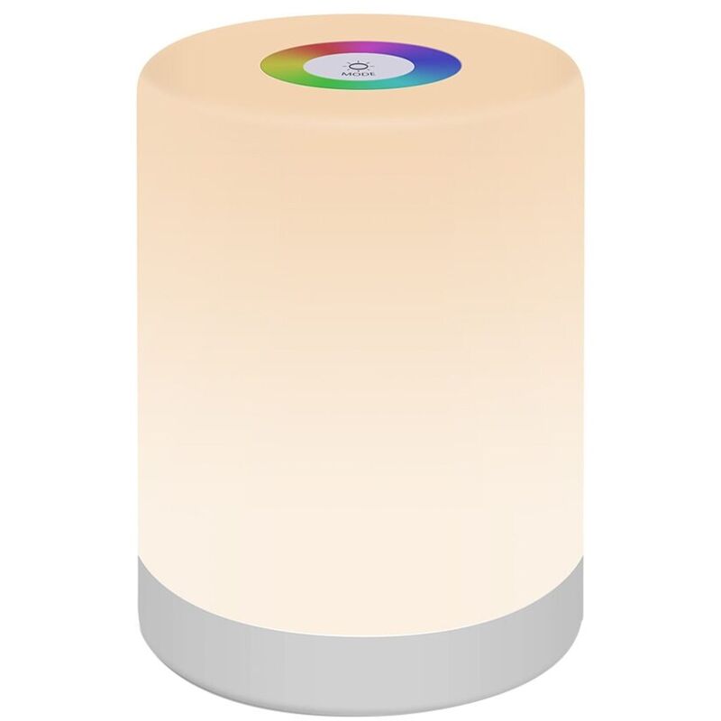 Nachtlicht, Rgb, 7 Farben, 4 Beleuchtungsmodi, Touch-steuerung, Einstellbare Helligkeit, 1200-mah-akku, Tragbar, Usb-anschluss, Weiß