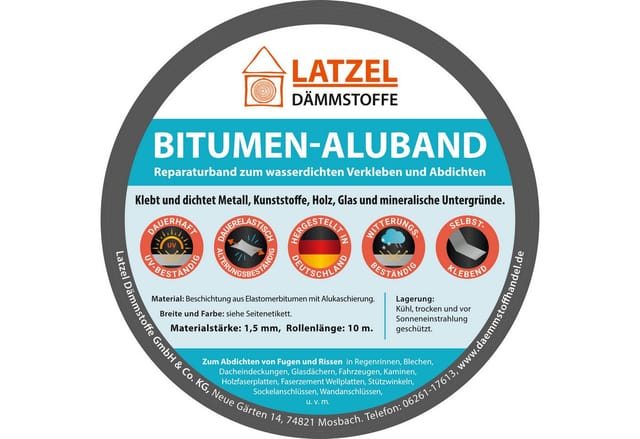 Latzel Dämmstoffe Dichtband Bitumen Aluband Dichtband 75 mm