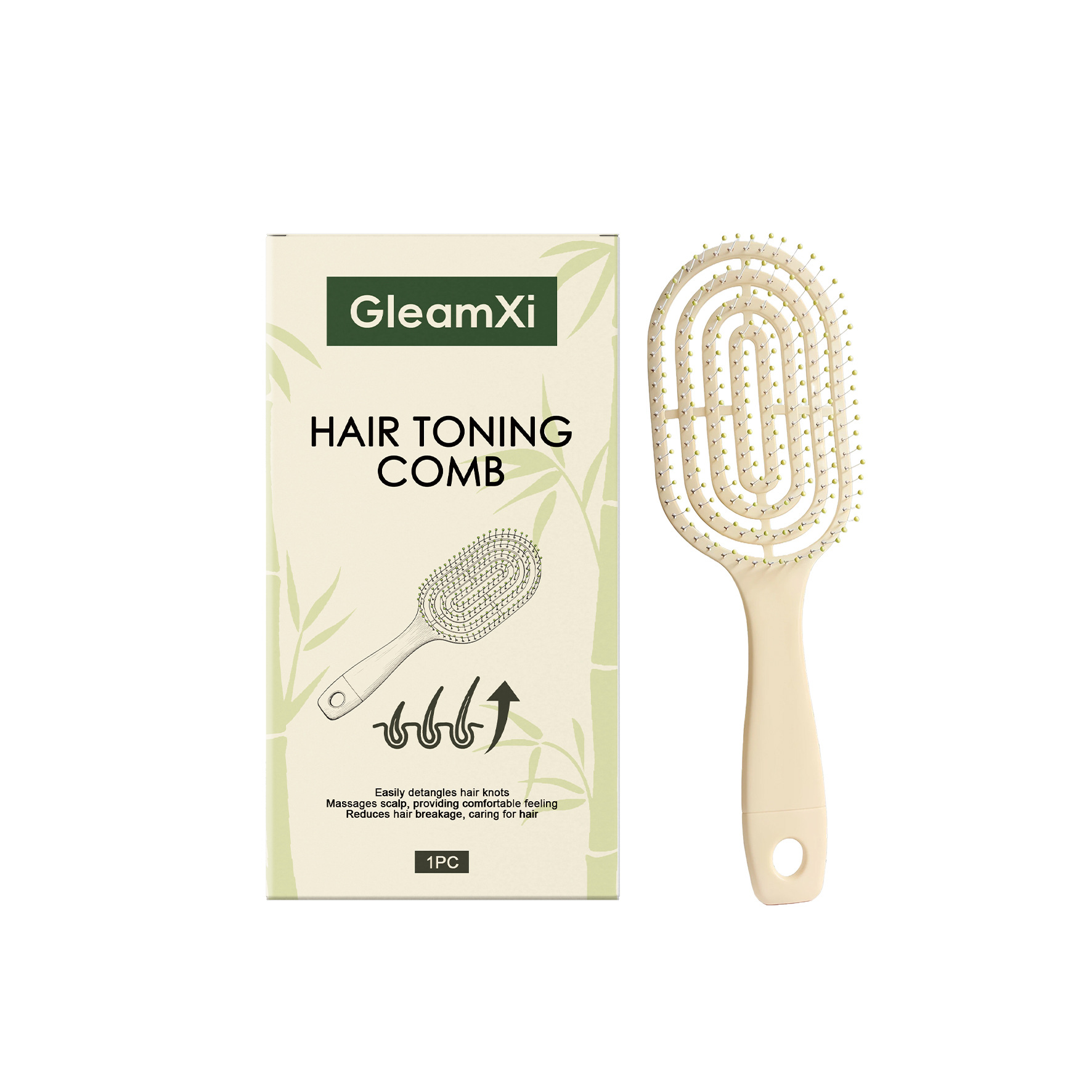 Gleamxi Haarbürste Mit Weichen Borsten, Kopfhautmassagebürste, Entwirrungsbürste, Anti-knoten-stylingbürste, Sorgt Für Glattes Und Geschmeidiges Haar, Haarpflege Für Zu Hause.