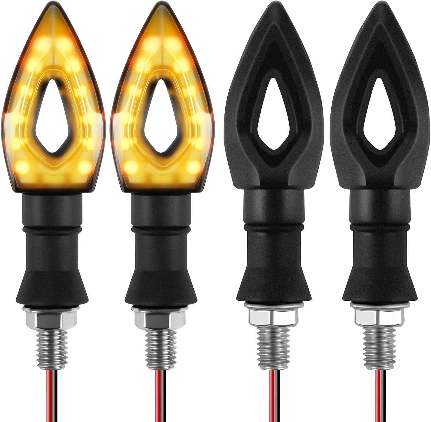 Vier Motorradblinker, Sequentielle Blinker, Motorrad-richtungsanzeigen, 12v 12 Universelle Wasserdichte Leds, Geeignet Für Roller Und Vierrädrige Motorräder.