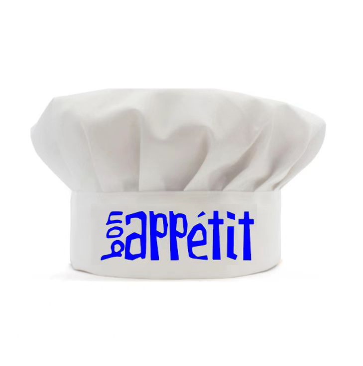 Set Mit 4 Bon Appétit Kochmützen Mit Aufdruck, Verstellbare Und Wiederverwendbare Küchenmützen, Staub- Und Ölabweisend, Unisex, Geeignet Für Restaurants Und Caterer.