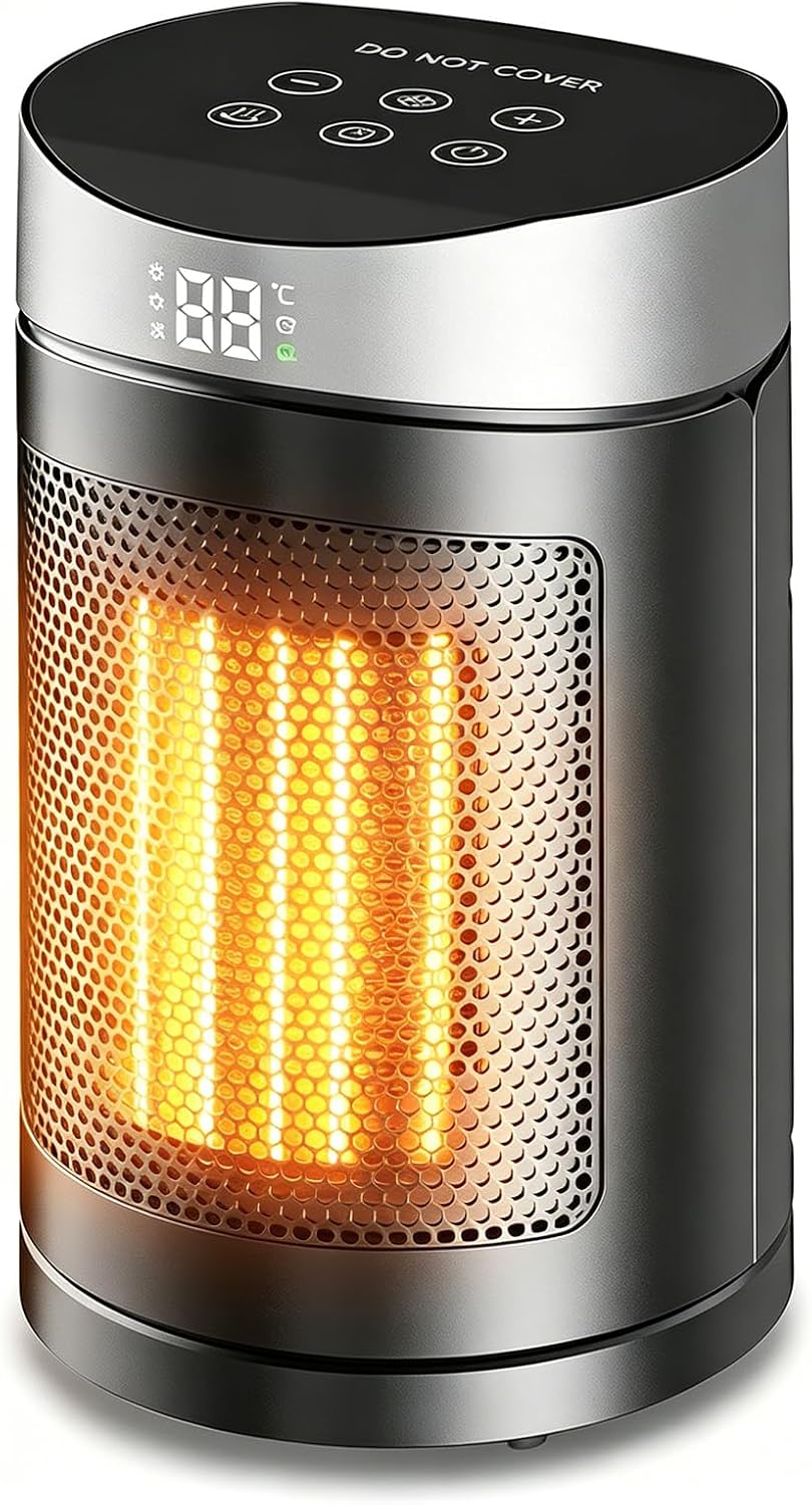 Zusatzheizung, Tragbare Elektrische Heizung Mit 1500 W Leistung, Geeignet Für Den Innenbereich, 90°-oszillation, 12-stunden-timer, 3 Modi, Sicher Und Leise, Geeignet Für Schlafzimmer.