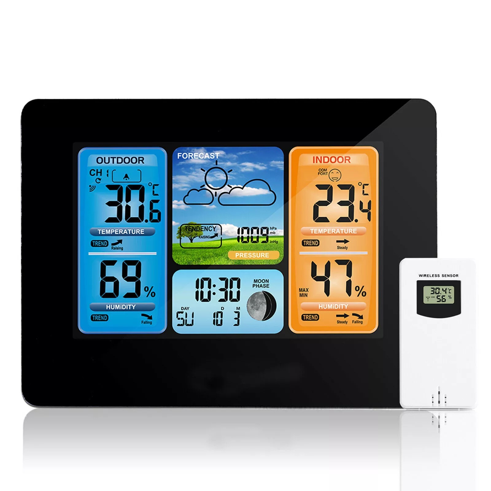Drahtlose Wettervorhersage, Digitale Wettervorhersage, Usb-aufladbarer Wecker, Farbbildschirm, Multifunktionaler Elektronischer Wecker, Wettervorhersage