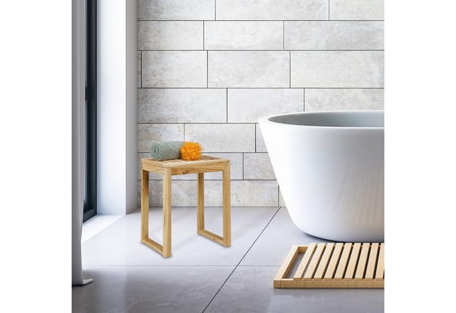 relaxdays Badhocker Hocker aus Holz