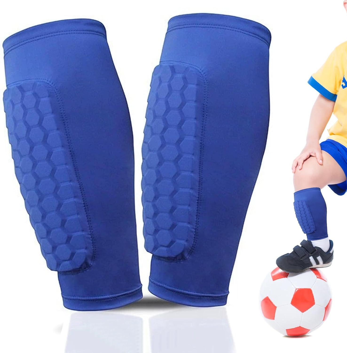 Schienbeinschoner Für Kinderfußball, Inklusive Socken Ein Paar Schienbeinschoner Für Kinder, Perfekt Für Fußball Und Andere Sportarten.