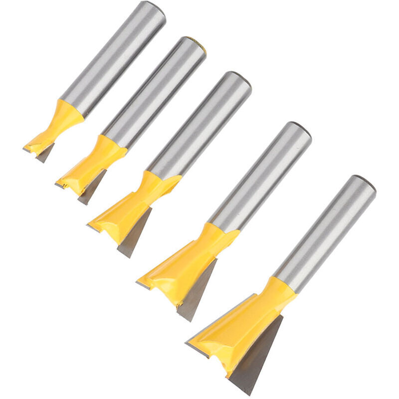 5-teiliges Schwalbenschwanz-nutfräser-set Für Die Holzbearbeitung.