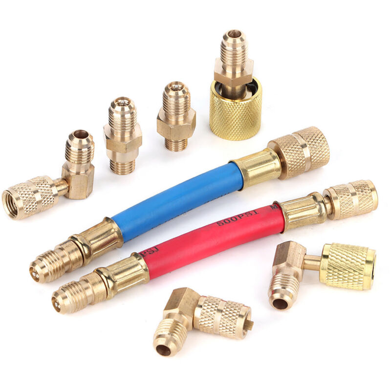 8-teiliges Kältemitteladapter-set – Kupferanschlüsse Für R-12a/c Und R134a – Einfache Installation Und Stabile Leistung
