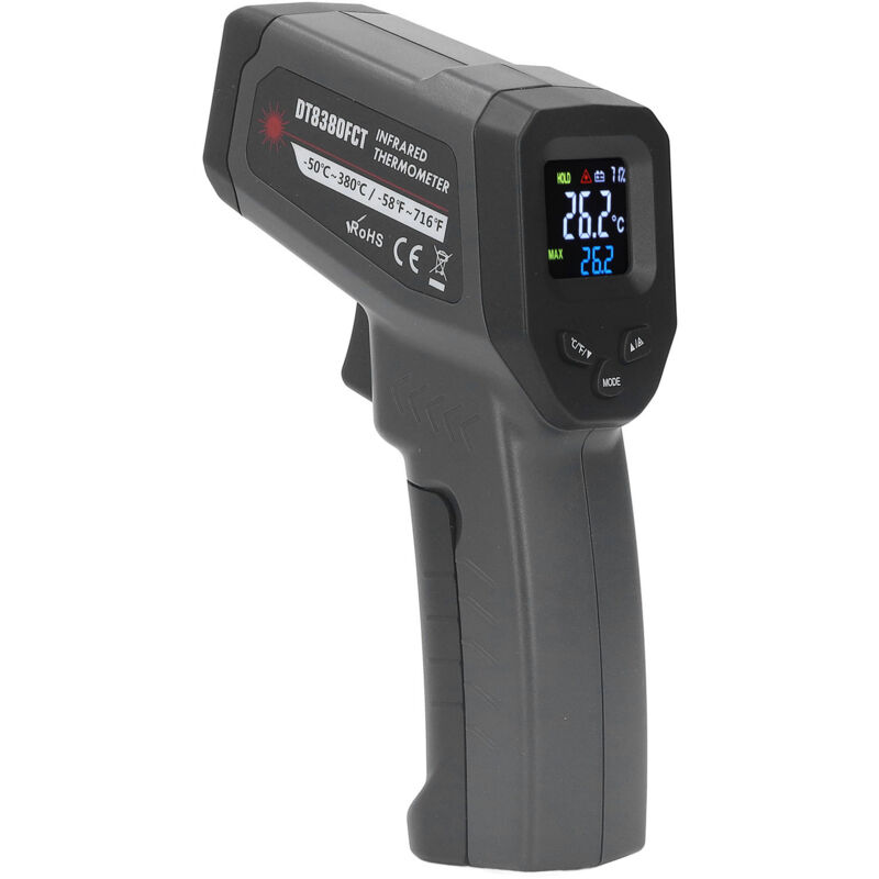 Infrarot-lebensmittelthermometer, Küchenthermometerpistole, Einstellbares Schwerkraftverhältnis 12:1, Hintergrundbeleuchtetes Digitales Lcd-display, Grün