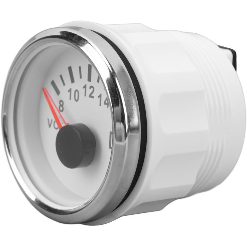 Bootsvoltmeter, Farbhintergrundbeleuchtung 9-32v Dc 52mm Spannungsanzeige Für Wohnmobile (silberne Abdeckung Mit Weißer Platte)