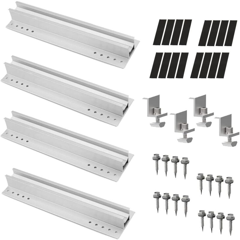 400 Mm 4-teiliges Solarmodul-montageset, Aluminium-solarmodulhalterungen, Pv-halterungen Für Balkon, Kraftwerk Und Dach.