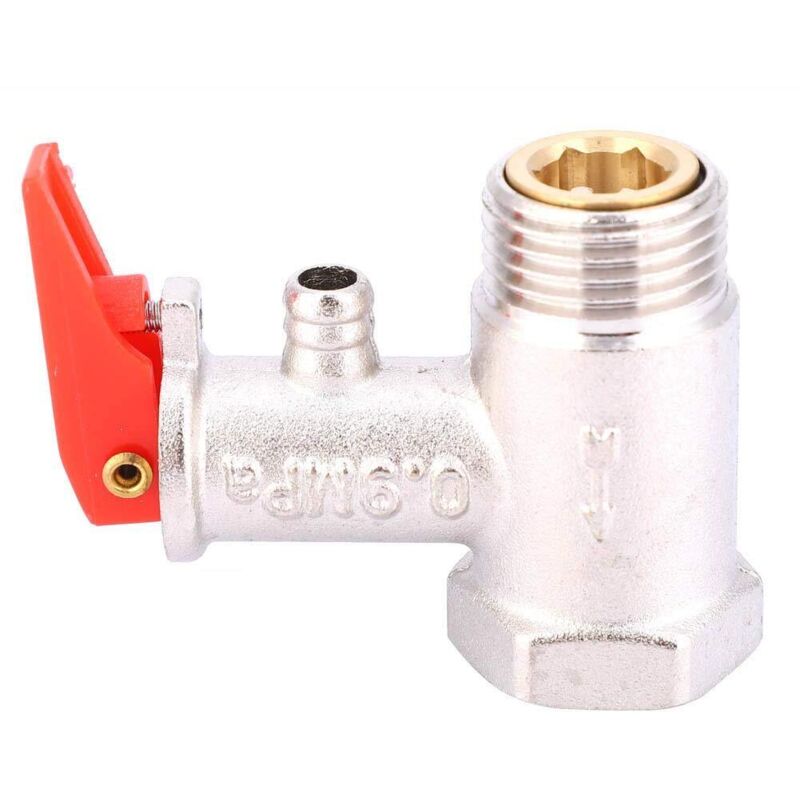 Sicherheitsventil Für Warmwasserbereiter, Druckregelung, Vernickeltes Messing, 0,9 Mpa, G1/2 Zoll