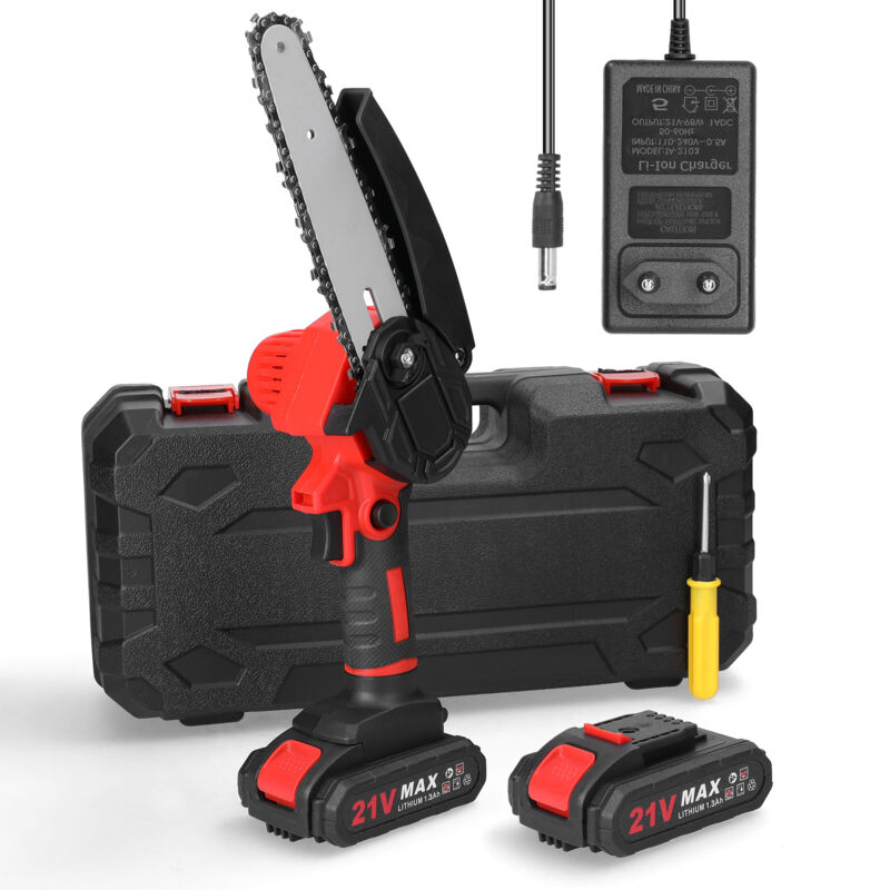 6-zoll-mini-akku-kettensäge, 21v/1300mah Akku-kettensäge Zum Astschneiden Mit 2 Akkus, Kleine Tragbare Elektrische Kettensäge