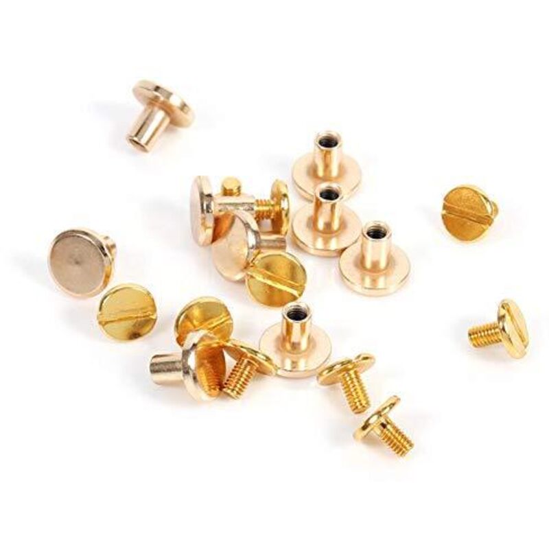 10 Sets 5/6,5/8 Mm Messingnieten Für Lederarbeiten, Flachkopfschrauben, Messing-flachkopfnieten Für Diy-lederbasteldekorationen (8 Mm)