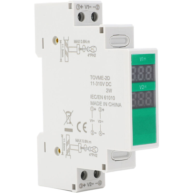 11v Bis 310v Dc Din-schienen-voltmeter Mit Lcd-digitalanzeige, Messinstrument Zur Din-schienenmontage