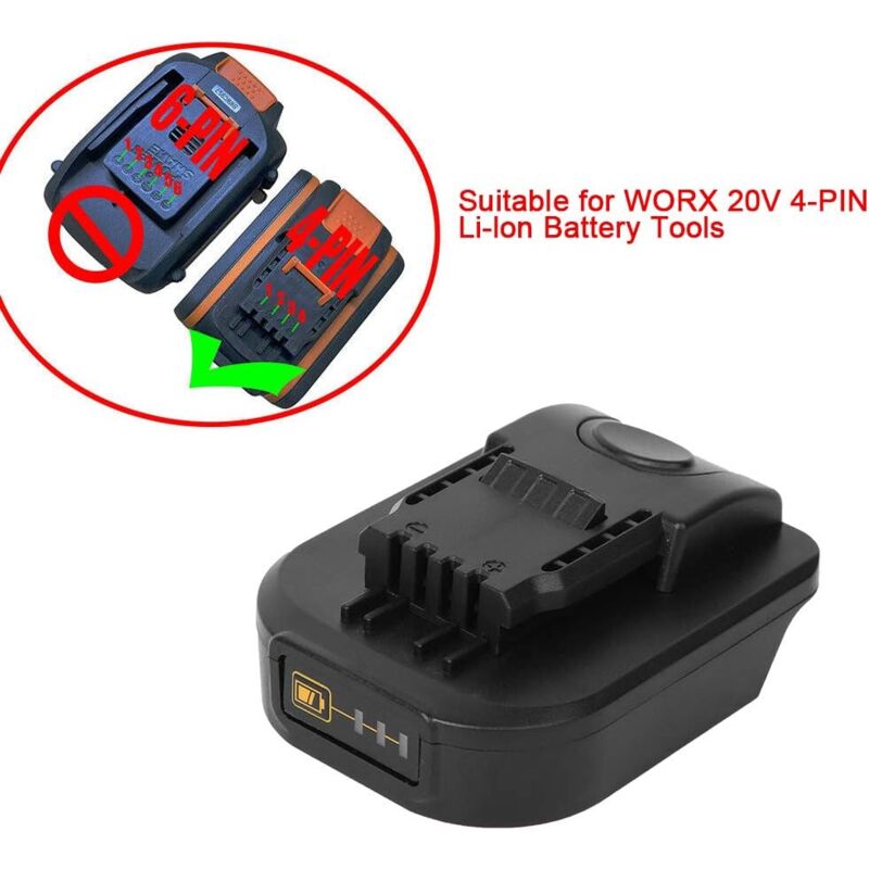 4-poliger Akkuadapter Für Makita 18v Akku-werkzeuge, Umrüstbar Auf Worx 20v.