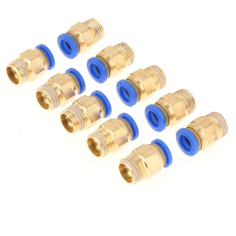 Pneumatikverschraubung 8 Mm, 1/4"-bsp-schnellkupplung, Gerade, 10 Stück Schnellkupplungsadapter, 8 Mm Durchmesser, 1/4"-bsp-gewinde