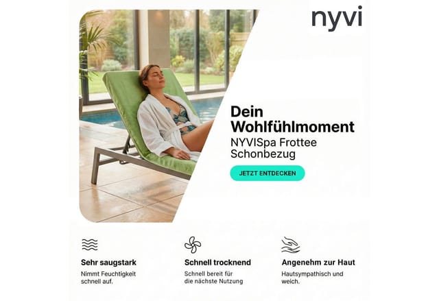 NYVI Strandtuch Frottee Schonbezug für Gartenliege NYVISpa 75x200 cm, Frottee, Hygiene Liegestuhlauflage für Sonnenliegen