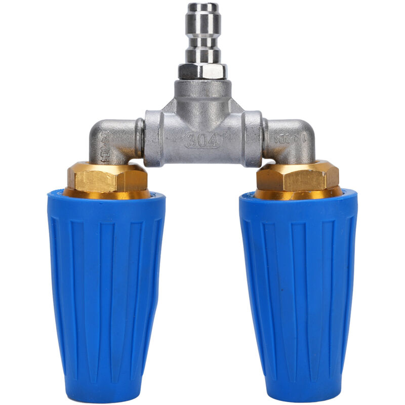 Rosvola Hochdruckreiniger Mit Doppelturbine, 1/4 Zoll Edelstahldüse, 4000 Psi Rotierender Turbo Für Garten- Und Autoreinigung, Blau.