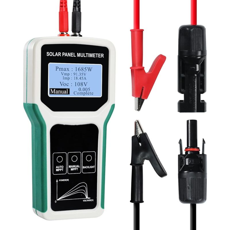 1800w Solarpanel-tester-multimeter Mit Ultraklarem Lcd-bildschirm, Werkzeug Zum Testen Von Pv-daten Und Zur Fehlersuche Bei Leerlaufspannung.
