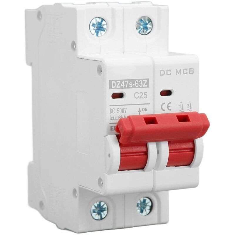Gleichstrom-leistungsschalter Mit Überlastschutz, Magnetsystem, Modulare Bauweise, Photovoltaik-leistungsschalter, 2-polig, 500 V, 25 A