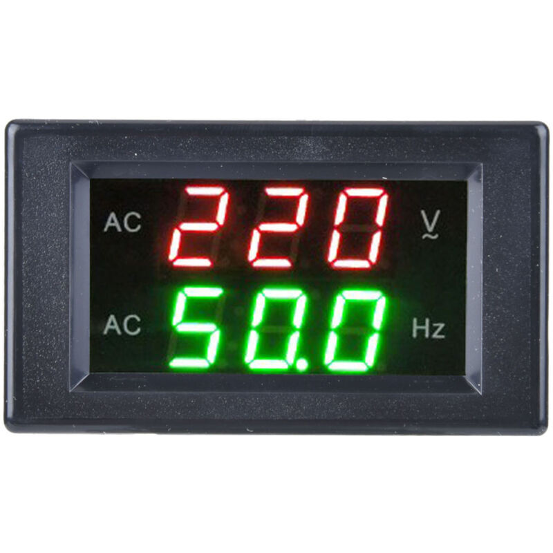 Frequenzmesser, Digitales Wechselstrom-voltmeter Mit Dual-led-anzeige, Prüfgerät Zur Messung Von Generatorfrequenz Und -spannung (schwarz).