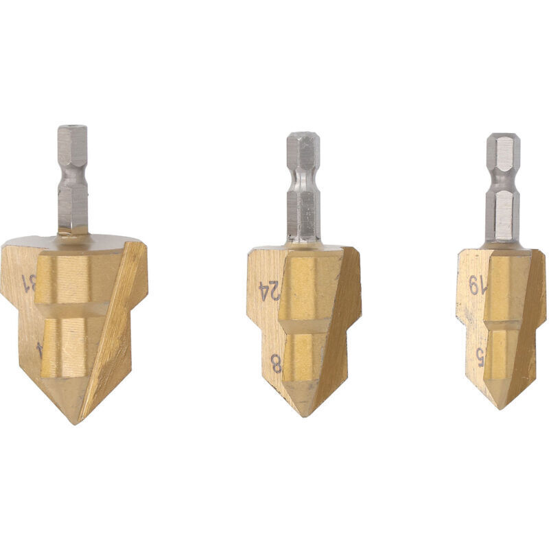 3-teiliges Ppr-hebebohrer-set, 20/25/30 Mm Hochleistungs-stufenbohrer-set, 1/4"-sechskantschaft-rohrbohrer Für Ppr-rohre, Pvc-rohre Und Schläuche
