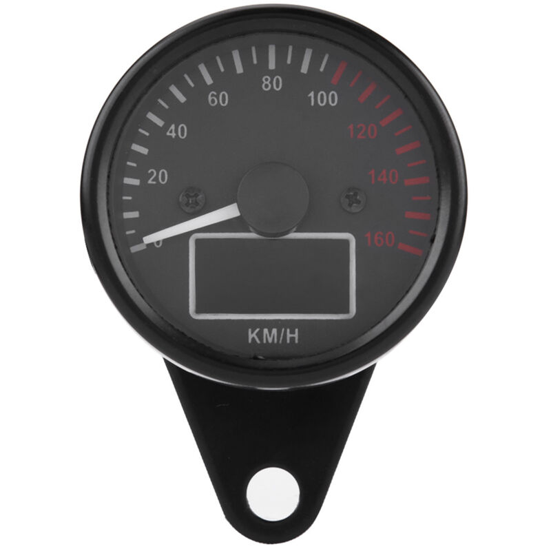 Akozon Universal Motorrad Led Lcd Digitaler Tachometer/drehzahlmesser 0-160km/h Retro Schwarz Wasserdicht Mit Klarglas.