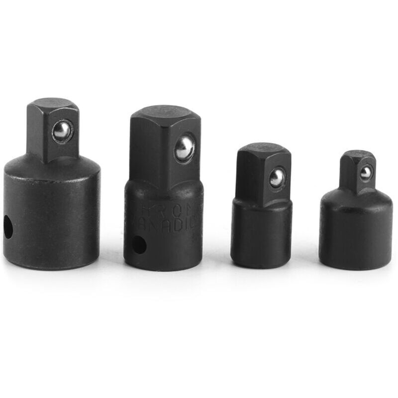 Set Mit 4 Ratschenschlüsseladaptern Und Reduzierstücken 1/4", 3/8" Und 1/2". Elektrischer Schraubenschlüssel-adapter-umrüstsatz (schwarz).