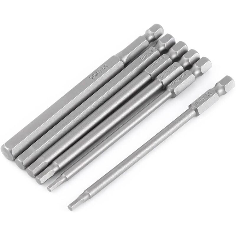 6-teiliges Magnetisches Schraubendreher-bit-set 100 Mm H2,5-h8 Mit 1/4"-sechskantschaft