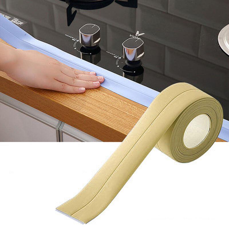Tnfeeon Deccc Pvc Selbstklebender Dichtungsstreifen Für Wasserdichten Kantenschutz (beige)