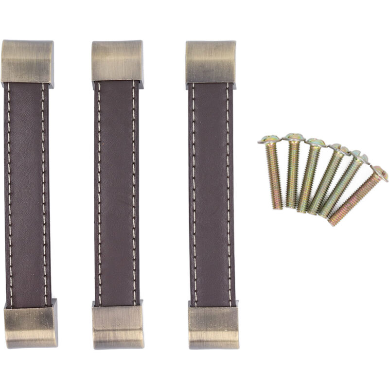 Schranktürgriff Aus Leder, Möbelgriff Aus Zinklegierung Für Schubladen, Braun