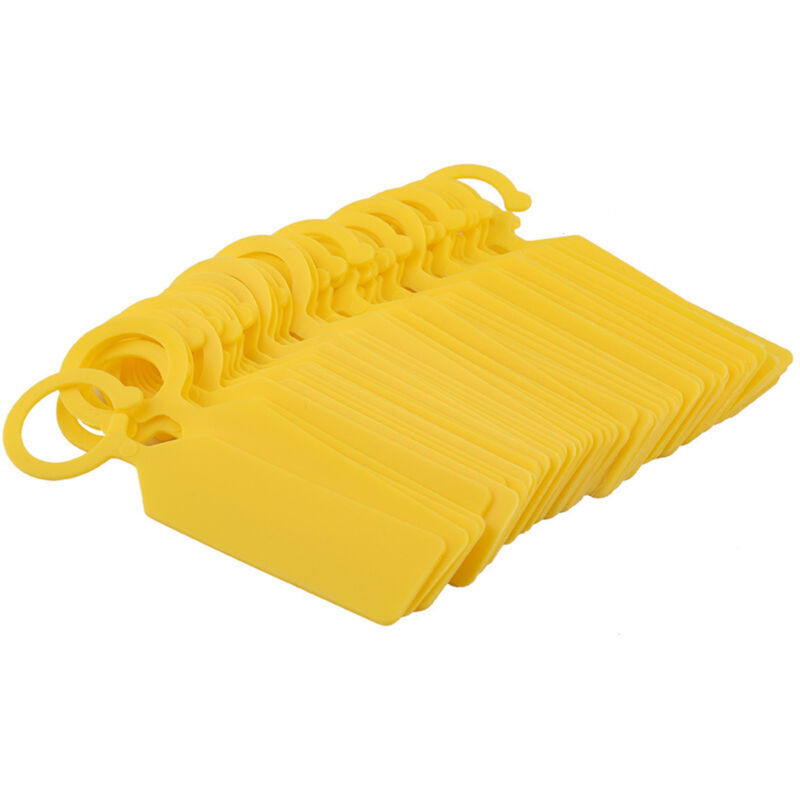 100er-packung Hängeetiketten Aus Kunststoff Für Pflanzen, Bäume, Baumschulen Und Gartendekorationen, Gelb.