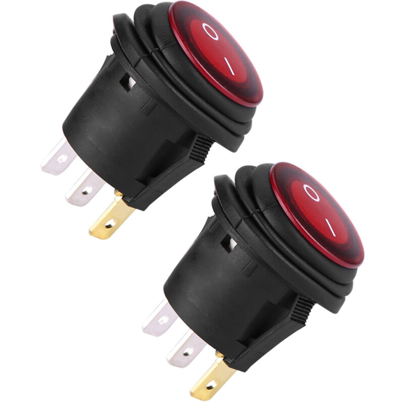 Rote Led-leuchte, 12v/24v Universal 20a 3-poliger Rundschalter Ein/aus Für Auto, Boot, Fahrzeug