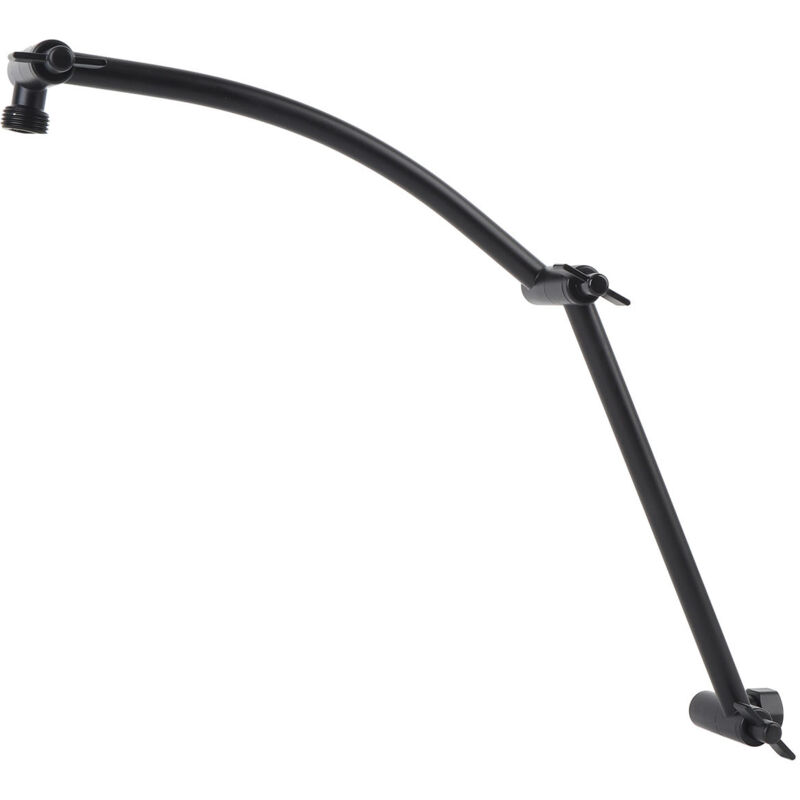Gugxiom Duschkopfverlängerung, 42 Cm Verstellbarer Duscharm, Werkzeuglose Montage, Chrom-finish, Kompatibel Mit Allen Duschwinkeln, Universeller G1/2-anschluss, Schwarz, 42 Cm