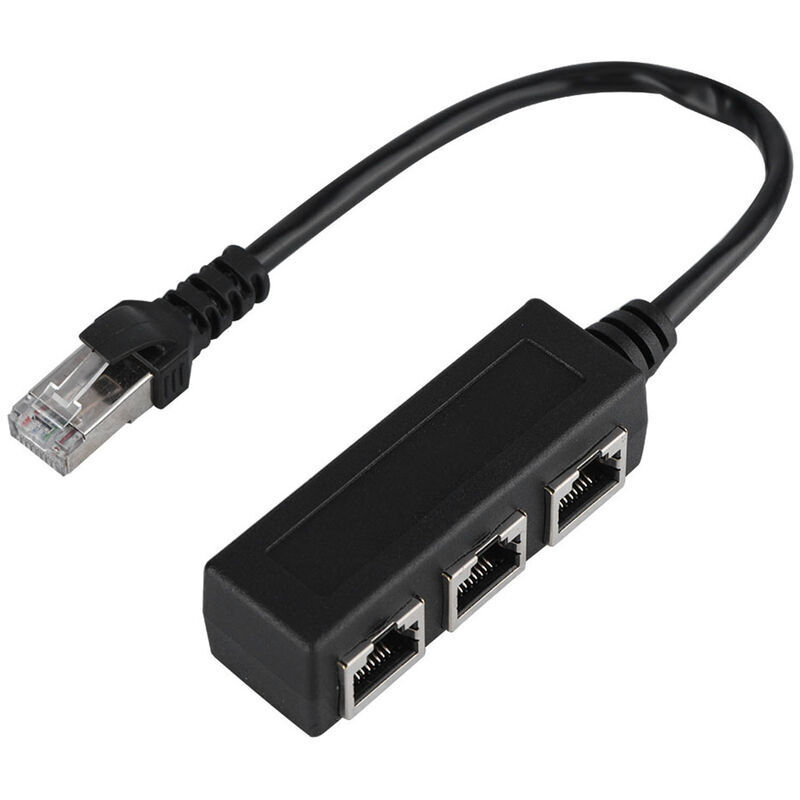Ethernet-verlängerungskabel Rj45 Stecker Auf 3 Buchsen Splitterkabeladapter Netzwerkanschluss-übertragungsstecker Netzwerkadapter Rack-ethernet-kabel