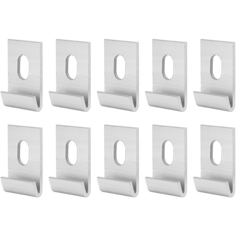 10 Stück Silberne Gewächshaus-fußbefestigungsclips, Metall-j-clips, Befestigungselemente, Werkzeugset, Fußbefestigung, Gewächshaus-metallclips, Fußclips, Gewächshauszubehör (silber)