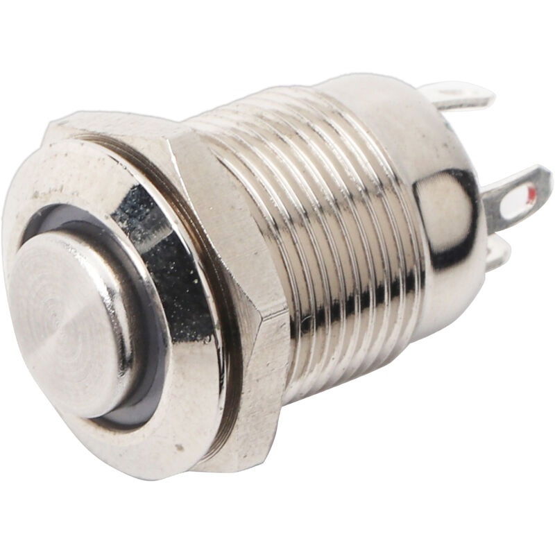 12mm Auto Led Power Druckknopfschalter 1 No Wasserdicht Momentan Metallring 4 (rot) - Led Summer Schalter.