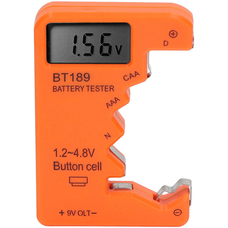 Ftvogue Batteriekapazitätstester Für Aa-, Aaa-, 6f22-, 9v- Und 1,5v-batterien – Einfaches Werkzeug Zur Schnellen Batterieprüfung (orange)