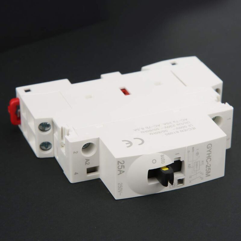 Wechselstromschütz, 25 A Din-schienen-silent-schütz, 4-positionen-haushaltsschalter, 2p 25 A 220 V 50 Hz (2ö) Handsteuerschalter Wechselstromschütz