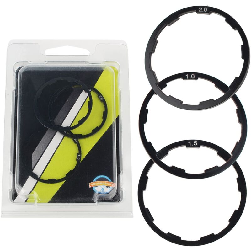 3-teiliges Set Fahrrad-distanzstücke, Freilaufscheiben, Kassetten-schwungradnaben-distanzstücke, Schwungraddichtung, Nabenadapter 1 Mm + 1,5 Mm + 2 Mm