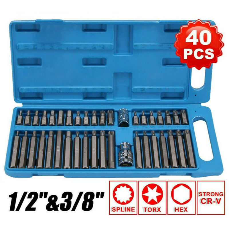 40-teiliges Schlitz-sechskant-steckschlüssel-set, 40-teiliges Stern-sechskant-steckschlüssel-set, 3 Bis 8 1/2" Durchmesser, Langer Und Kurzer Innensechskantschlüssel, Mit
